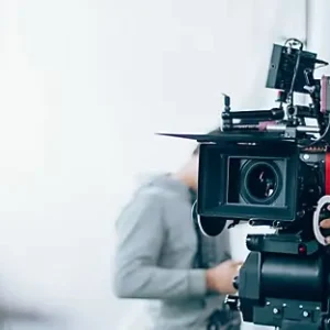 Cameraman auf dem Set eines Imagefilms